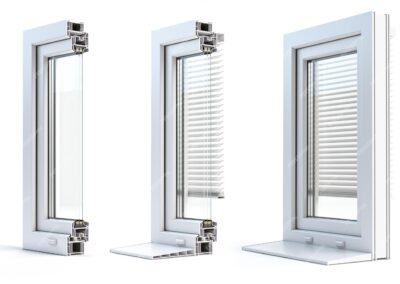 cross section plastic windows profile pvc isolated white background 708636 785